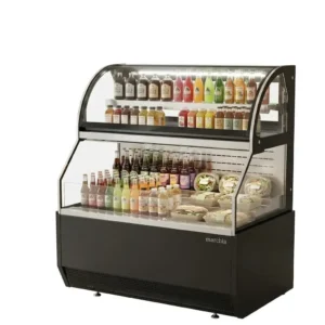 Marchia MSTAR60 60" Black Dual Service Open Air Display Case Merchandiser