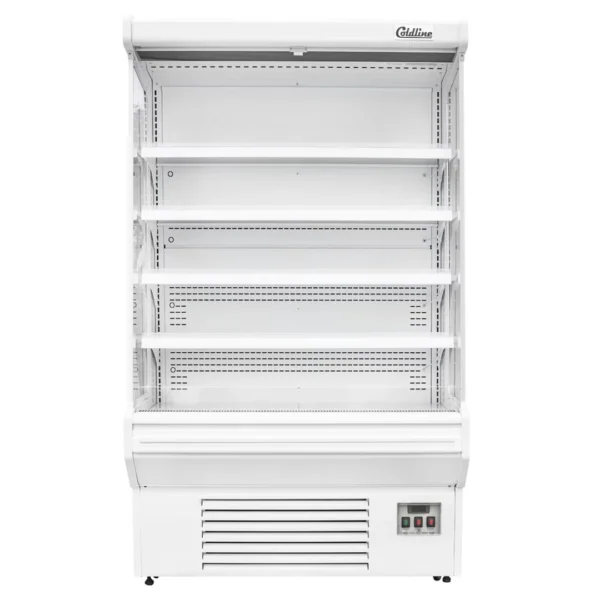 Refrigerated Air Curtain Merchandiser Coldline SOC-51-W white open air grab and go display