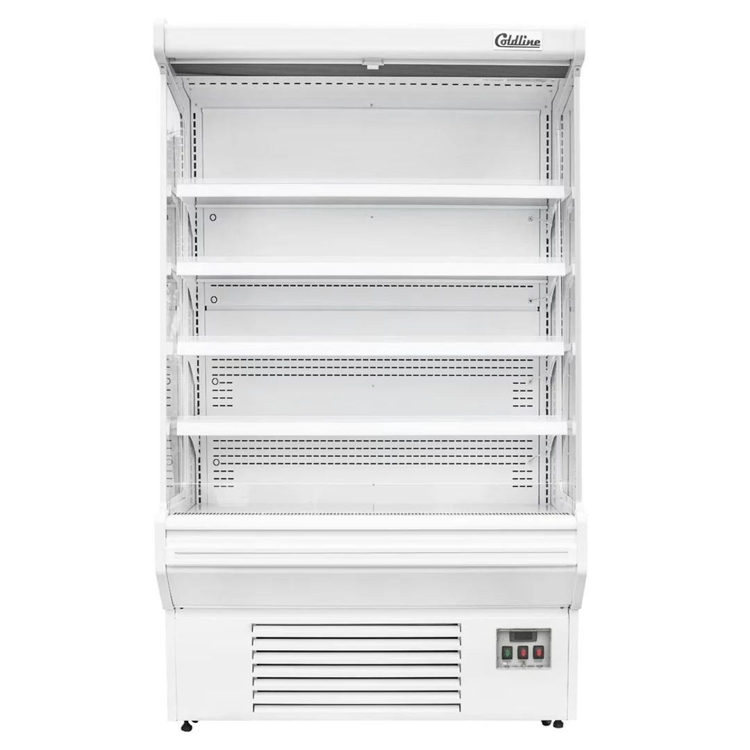 Refrigerated Air Curtain Merchandiser Coldline SOC-51-W white open air grab and go display