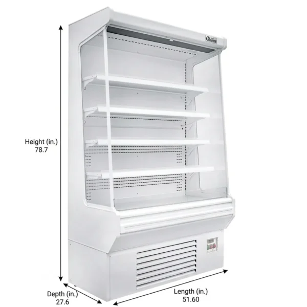 Refrigerated Air Curtain Merchandiser Coldline SOC-51-W white open air grab and go display