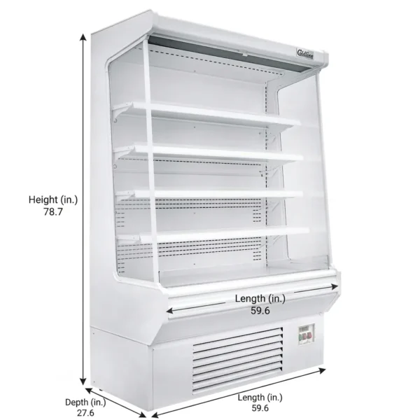 Refrigerated Air Curtain Merchandiser - Coldline SOC-61-W 60" White Open Air Display Case