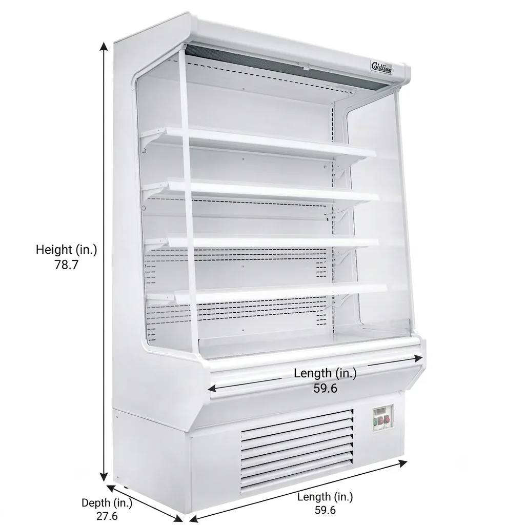 Refrigerated Air Curtain Merchandiser - Coldline SOC-61-W 60" White Open Air Display Case