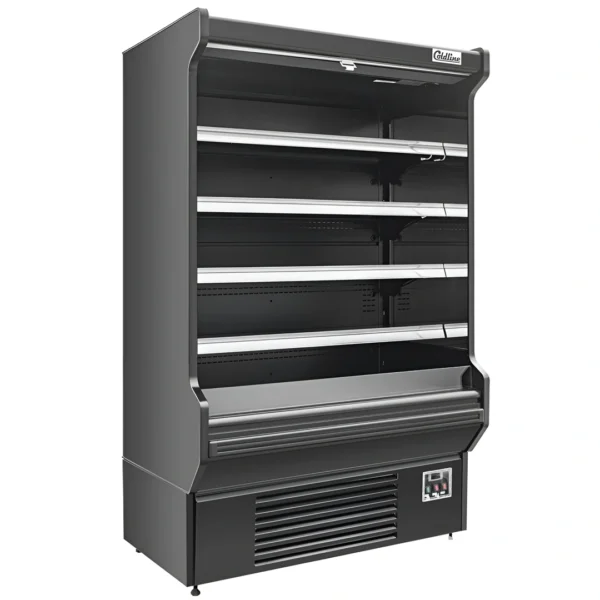 Refrigerated Air Curtain Merchandiser Coldline SOCD-51-B 51 Inch Black Deep Open Air Display Case