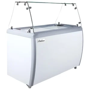 Coldline DP-360-FSG 50" 8-Tub Ice Cream Dipping Cabinet Freezer with Sneeze Guard