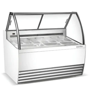 Marchia GIC-10 56" 10-Pan White Gelato Ice Cream Dipping Cabinet Display Freezer