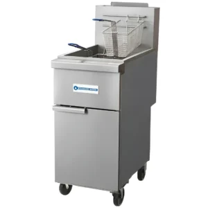 Standard Range SR-F4-LP 50 lb. Liquid Propane Stainless Steel Floor Fryer - 120,000 BTU