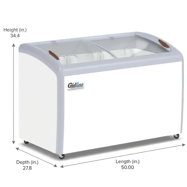 Coldline 50 Curved Glass Ice Cream Freezer