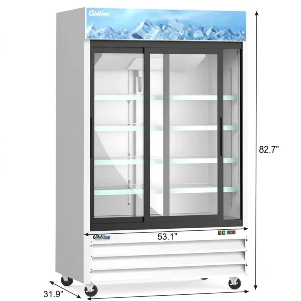 Coldline 53 Double Glass Sliding Door Refrigerator