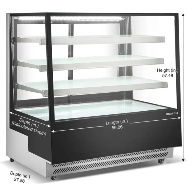 Marchia 60 Black Bakery Display Case