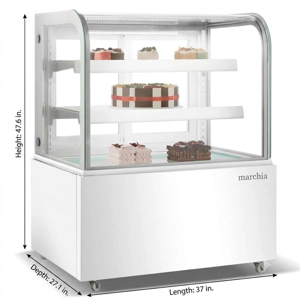 Marchia W 36" Curved Glass Bakery Display Case