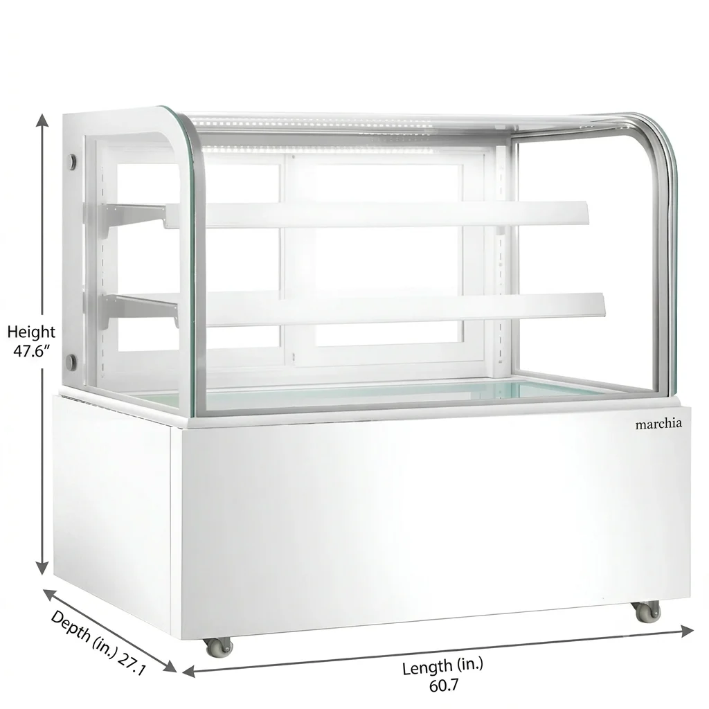 Marchia W 60 White Curved Glass Bakery Display