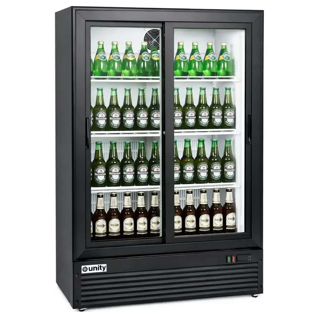 Unity BLU36 Two Sliding Glass Door Refrigerator