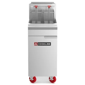 Cookline CF40-NG Commercial Deep Fryer 40 lb. Floor Model with Twin Baskets