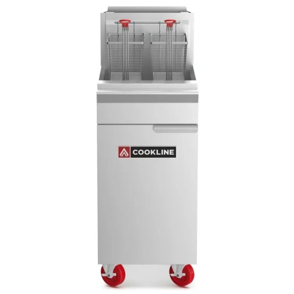 Cookline CF40-NG Commercial Deep Fryer 40 lb. Floor Model with Twin Baskets