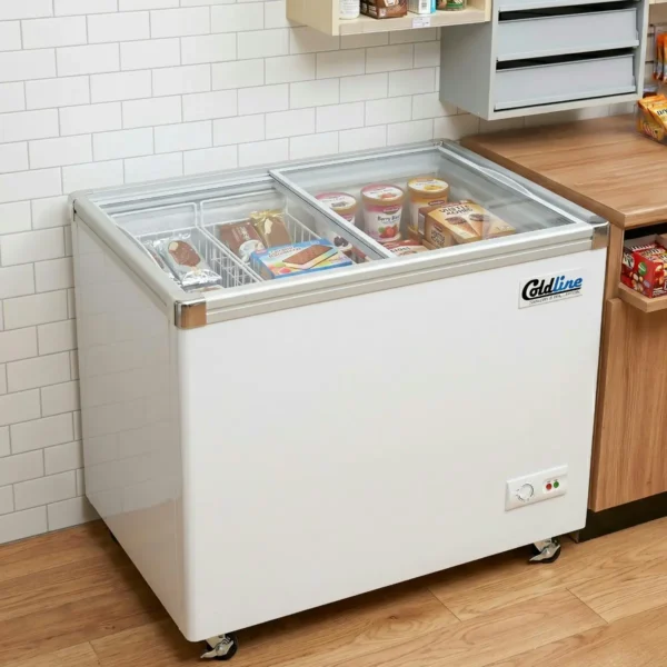 Coldline 34 Glass Top Ice Cream Freezer - 7 Cu Ft