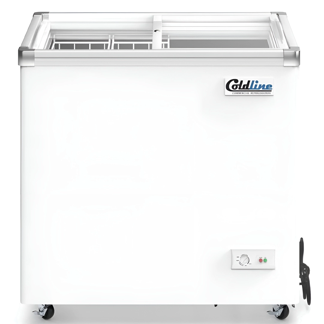 Coldline 34 Glass Top Ice Cream Freezer - 7 Cu Ft