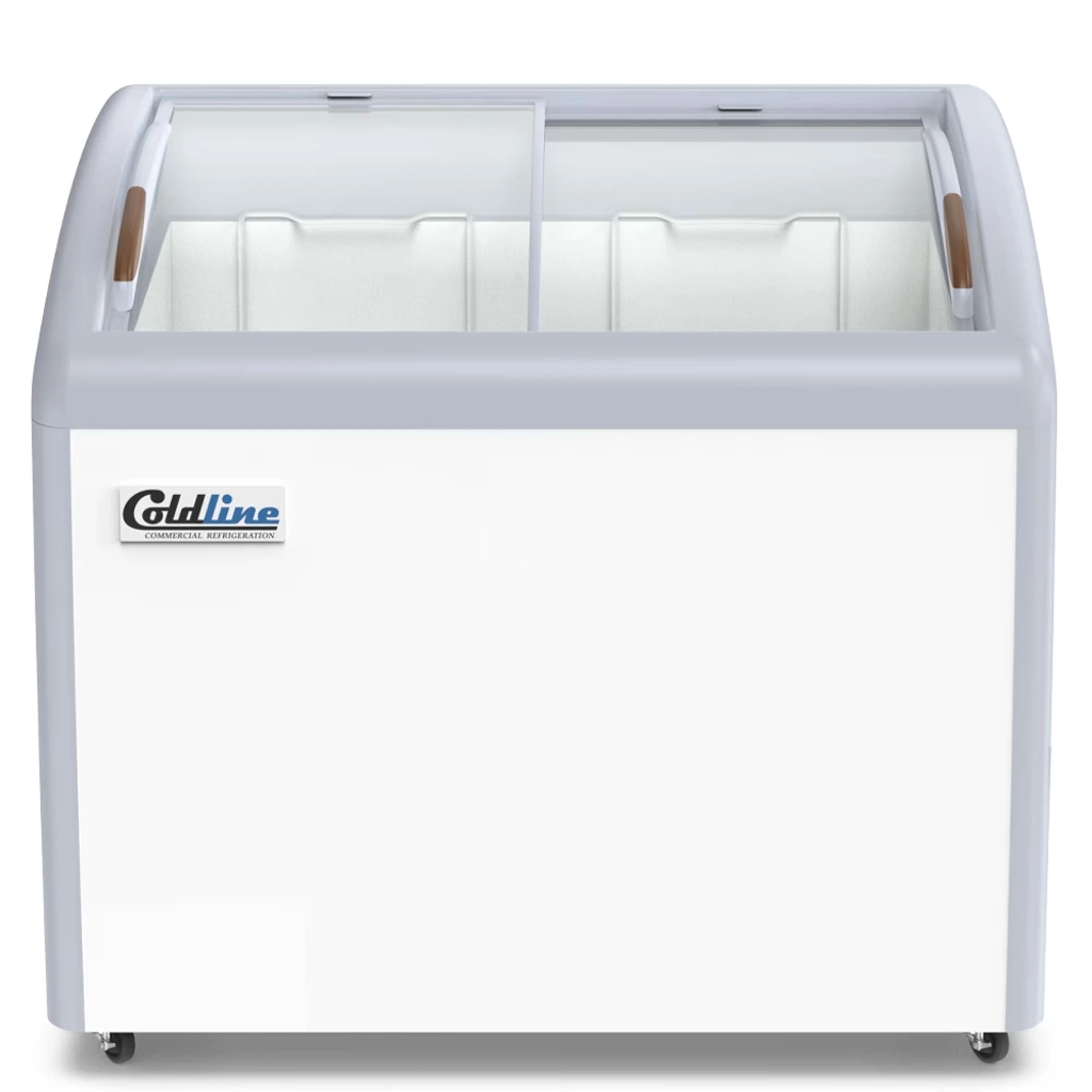 Coldline 39 Curved Glass Ice Cream Freezer