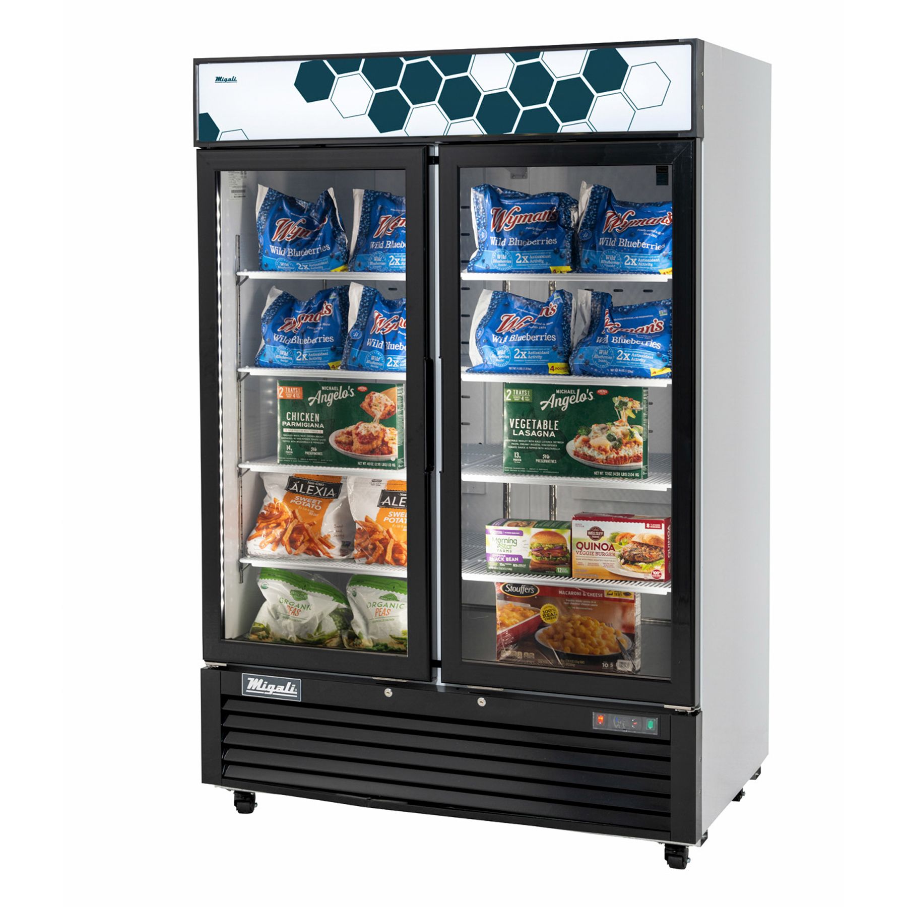 Glass Door 49 cu/ft Merchandiser Freezer commercial two-door display unit