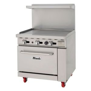 Migali C-RO-36G-NG 36" Gas Range - 36" griddle, 1 oven, Natural Gas