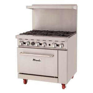 Migali C-RO6B-NG 36" Gas Range - 6 open burners, 1 oven, Natural Gas