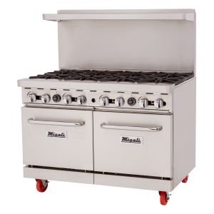 Migali C-RO8B-LP 48" Gas Range - 8 open burners, 2 ovens, Liquid Propane