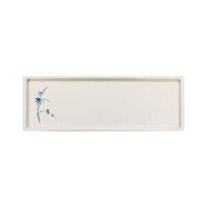 Thunder Group 0900BB 13-1/2" x 4-1/2" x 5/8", Sandwich Tray, Blue Bamboo Melamine - Dozen (12 pieces)