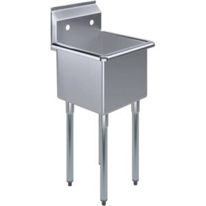 Stainless Steel Prep & Utility Sink | Single Bowl Compact Design (18" x 18.5")