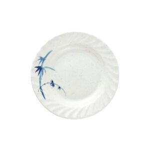 Thunder Group 1210BB 10-1/2" Diameter x 1-3/8" Height, Curved Rim Plate, Blue Bamboo Melamine - Dozen (12 pieces)