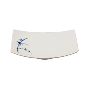 Thunder Group 1504BB 6-3/4" x 4-1/2" x 1-1/8", Barbecue Plate, Blue Bamboo Melamine - Dozen (12 pieces)