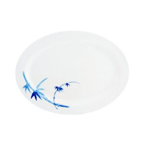 Thunder Group 2008BB 8" x 6" x 5/8", Platter, Blue Bamboo Melamine - Dozen (12 pieces)