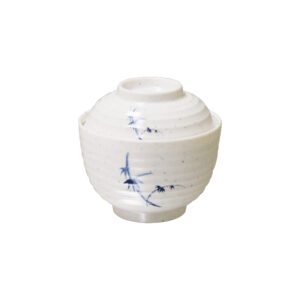 Thunder Group 3502BB 9 oz, 4" Diameter x 3-7/8" Height, Miso Bowl with Lid, Blue Bamboo Melamine - Dozen (12 pieces)
