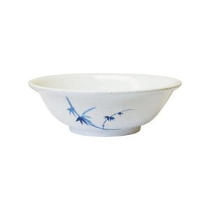Thunder Group 5070BB 36 oz, 8" Diameter x 2-5/8" Height, Rimless Bowl, Blue Bamboo Melamine - Dozen (12 pieces)