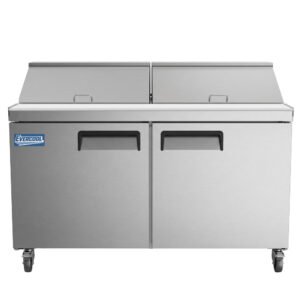 Evercool ESP60 60" Refrigerated Sandwich Prep Table with Cutting Board and Food Pans