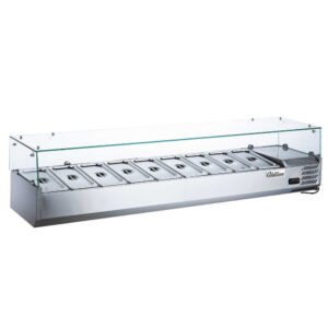 Coldline CTP80SS 80" Refrigerated Countertop Salad Bar, Stainless Rail