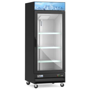 Coldline D10-B 27 inch glass door merchandiser freezer, black