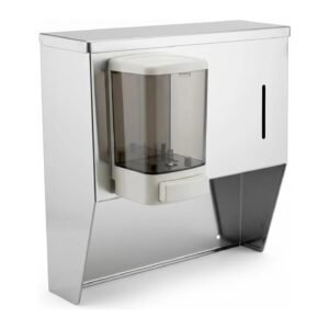16 Wall Mount Soap and Paper Towel Dispenser – Stainless Steel Commercial Hand Sink Accessory, NSF Certified