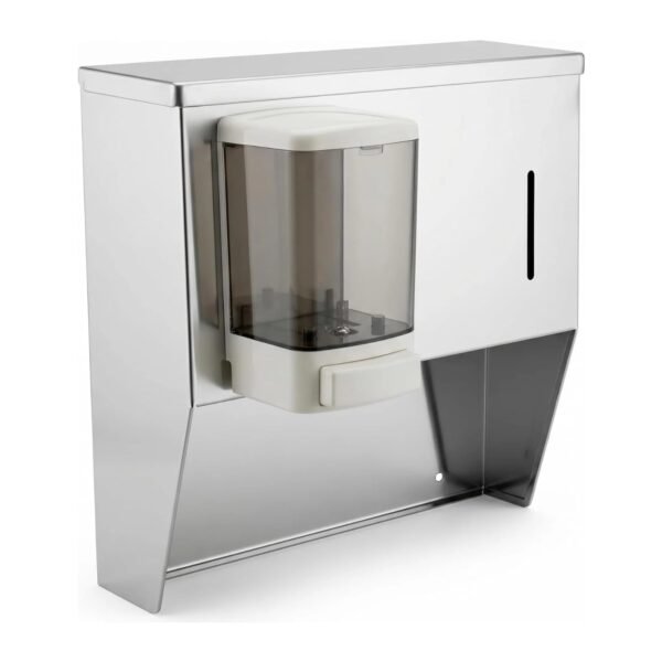 16 Wall Mount Soap and Paper Towel Dispenser – Stainless Steel Commercial Hand Sink Accessory, NSF Certified