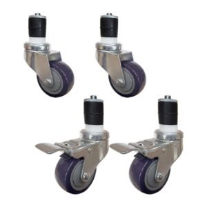 3" Casters for Work Tables Equipment Stands | Set of 4 Heavy-Duty Swivel Wheels, 2 Locking