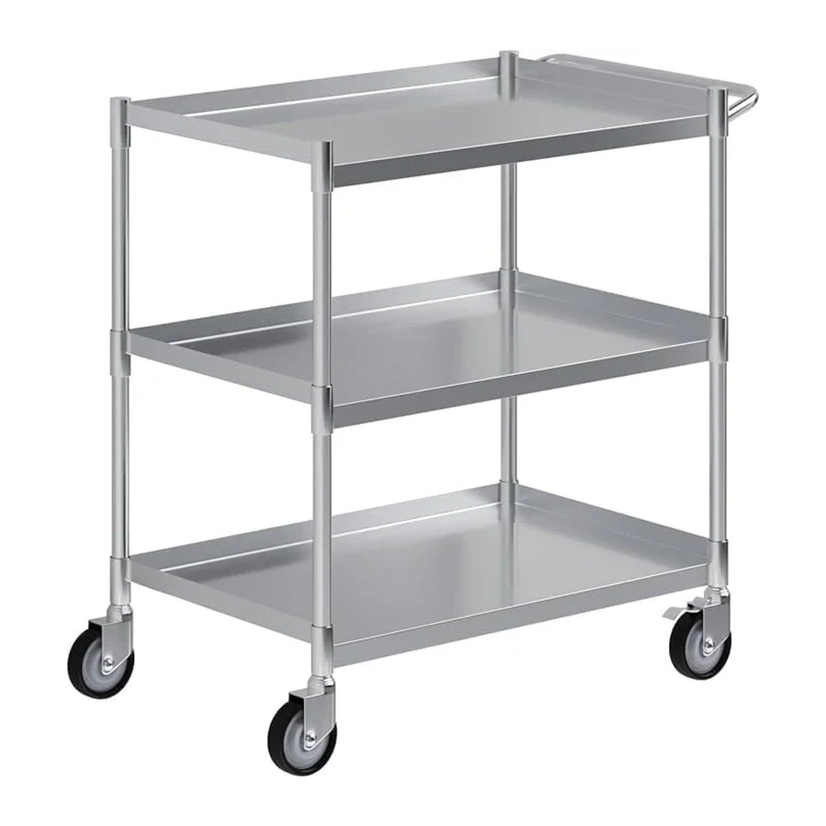 3 Shelf Tubular Utility Cart | Metal Utility Cart on Wheels with Handle