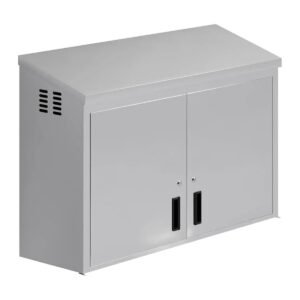 48 Inch Slope Top Stainless Steel Wall Mounted Cabinet – 48" x 15" x 32" Commercial Storage with Locking Doors