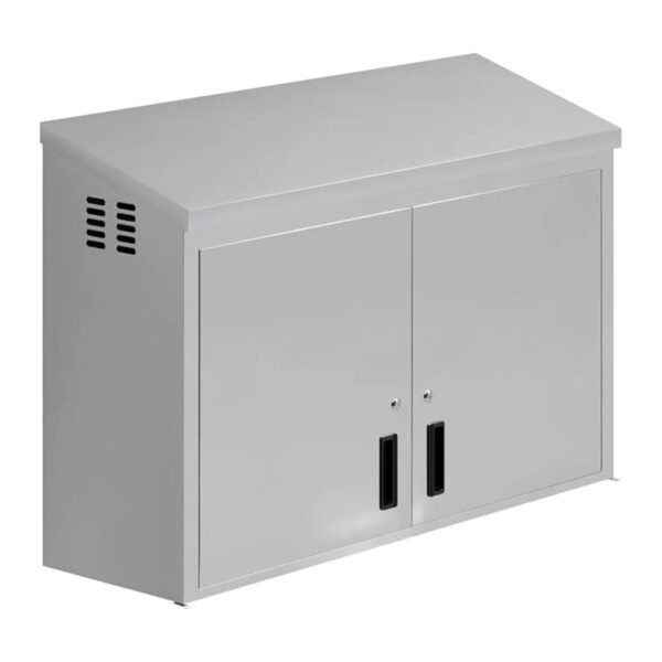48 Inch Slope Top Stainless Steel Wall Mounted Cabinet – 48" x 15" x 32" Commercial Storage with Locking Doors