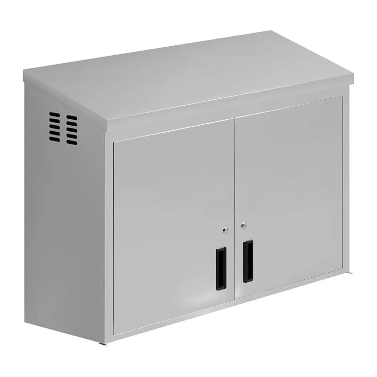 48 Inch Slope Top Stainless Steel Wall Mounted Cabinet – 48" x 15" x 32" Commercial Storage with Locking Doors