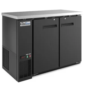 Coldline WBB-48 48" Commercial Back Bar Wine Cooler with Solid Swing Doors, Black, 13 Cu. Ft. Capacity