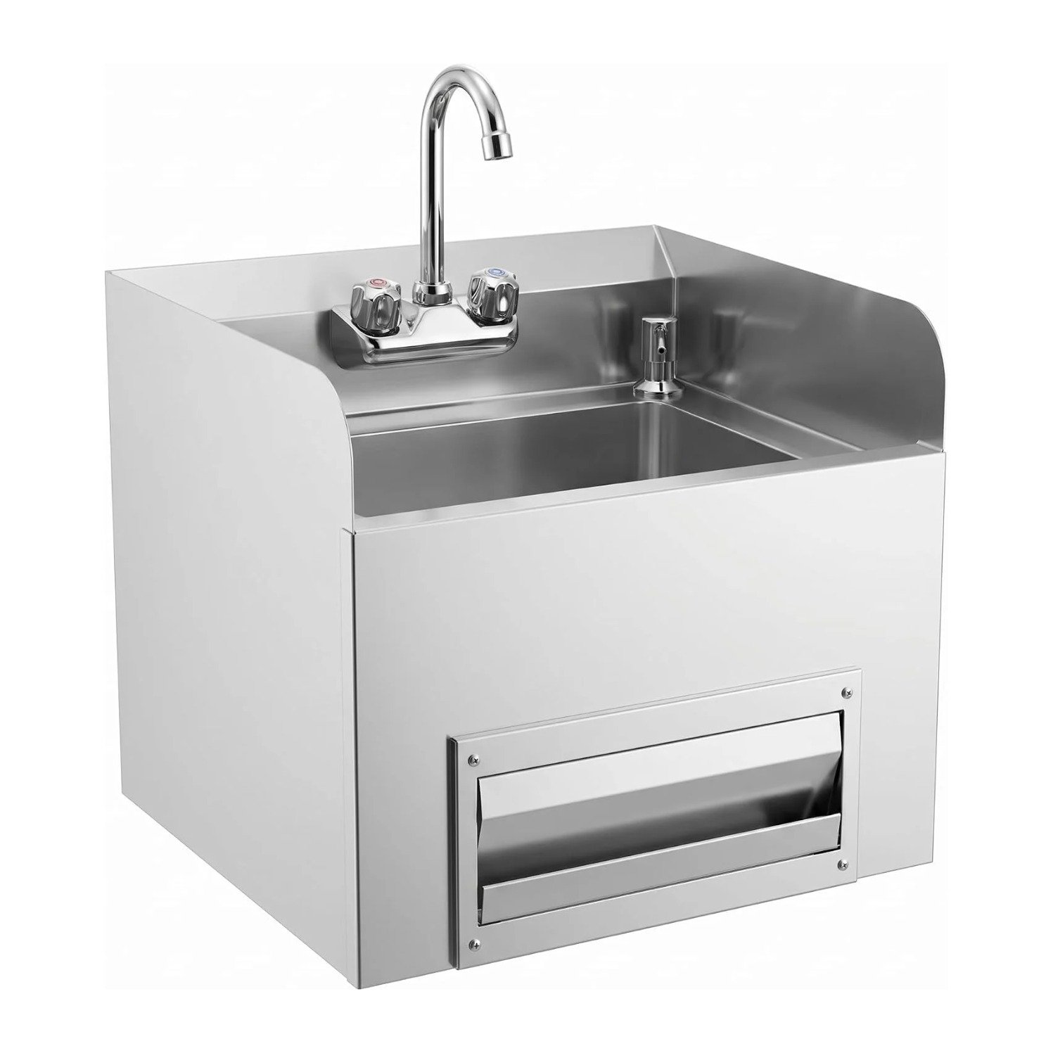 Commercial Wall Mount Hand Sink 18-1/4 in. x 17-5/8 in. with Soap Dispenser | Paper Towel Dispenser