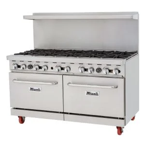 Migali C-RO10B-NG 60" Gas Range - 10 open burners, 2 ovens, Natural Gas
