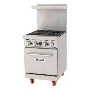 Migali C-RO4B-NG 24" Gas Range - 4 open burners, 1 oven, Natural Gas