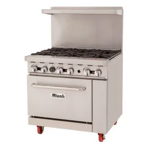 Migali C-RO6B-NG 36" Gas Range - 6 open burners, 1 oven, Natural Gas