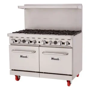 Migali C-RO8B-LP 48" Gas Range - 8 open burners, 2 ovens, Liquid Propane