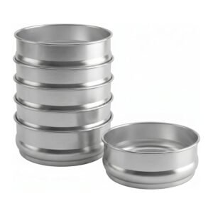 Round Dough Pans (6-Pack) – 9 x 3 Inch Aluminum Pizza Proofing Trays, Stackable Nesting Bakeware