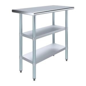Stainless Steel Work Table With 2 Shelves – NSF Certified